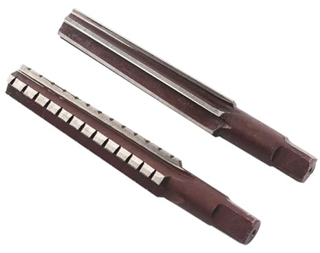 2er Set Morsekegel-Handreibahlen MT2(Grobes Scharnier + feines Scharnier), HSS Kohlenstoffstahl, Gerader Schaft für präzise Kegelbohrungen