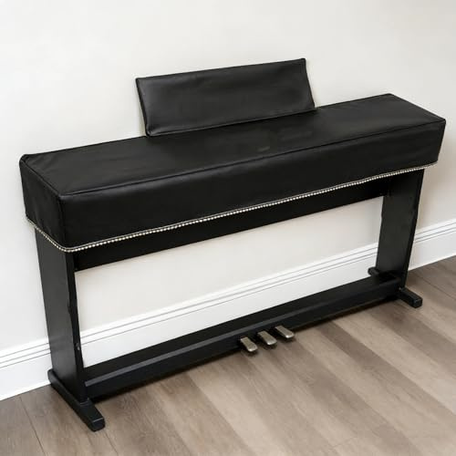 Staubschutz für Klaviertastatur 88 Tasten, E-Piano Abdeckung mit Notenständerabdeckung, Reißverschluss-Design, kompatibel mit Yamaha P Serie, 133 x 30x 17 cm, Schwarz