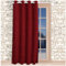 SeGaTeX home fashion Thermo Chenille Flóki Ösenschal Rot mit 8 Chrom-Ösen Thermo-Wärmevorhang Deko-Schal 225 x 130 cm