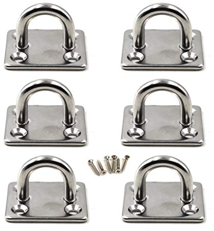 Flomore M6 Gancho para Techo Gancho de Pared de Acero Inoxidable 304 para Yoga y Hamaca Paquete de 6 (Tornillos incluidos)