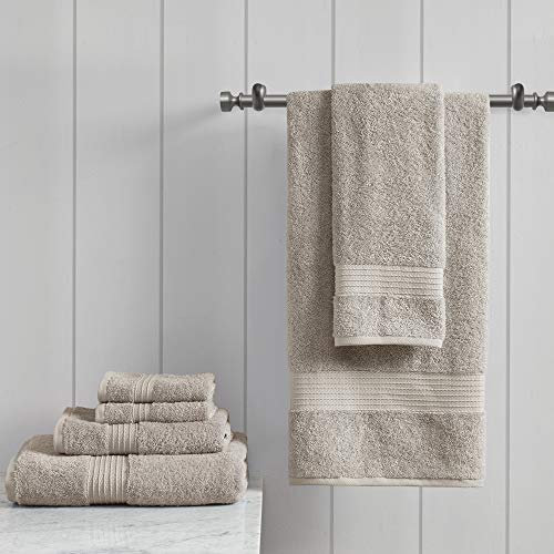 Madison Park Lot de 6 Serviettes de Bain 100% Coton Bio de qualité hôtelière et Spa, très absorbantes, séchage Rapide, pour Douche, Lavage des Mains et Gants de Toilette pour Le Visage, Plusieurs