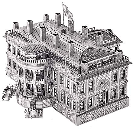 Piececool 3D Puzzle Metall Architecture Weiße Haus, 3D Metall Puzzle für Messing, Ganzes Metall, 1:1 Wiederherstellen Sammlung, Geburtstagsgeschenk, Modellbausatz Erwachsene, 369 Teile