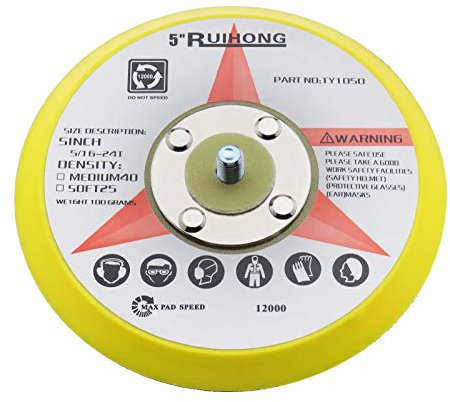 OTOTEC 5 Pouces / 125mm Plaque d'appui de Polissage M8 pour Ponceuse à Crochets et à Boucles