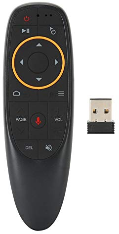 Socobeta Telecomando vocale 2.4G Air Mouse Mini Tastiera Wireless con giroscopio per TV Box PC TV Nero(Nero)