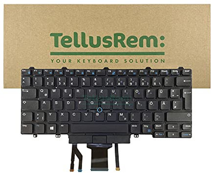 TellusRem UK Backlit Laptop Keyboard Replacement for Dell Latitude E5450, E7450, E7470 (USB)