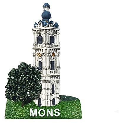 3D-Kühlschrankmagnet, Motiv: Mons Belgien, Souvenir, Geschenk, Kühlschrankmagnet, magnetischer Aufkleber-Kollektion
