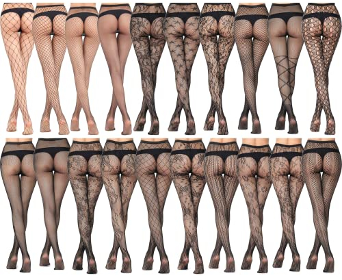 Barielle 10008 Netzstrumpfhose für Damen Strümpfe Strumpfhose Sexy Fishnet Tights Stockings, Schwarz in verschiedenen Mustern
