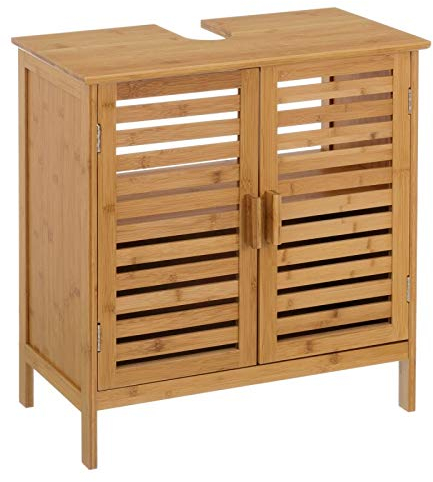 D,casa - Mueble bajo Lavabo nórdico marrón de bambú para Cuarto de baño Basic - Bambu