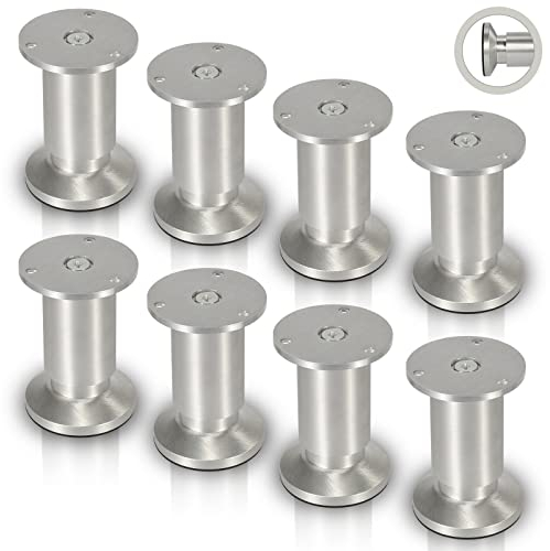 Sonnewelt 8er Set Möbelfüße | Hochwertige Aluminium Möbelfuss | 120mm Verstellbare für individuelle DIY-Möbel | Möbelbeine Küchenschränke Edelstahl runde Schrankfüße