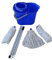 Kit professionnel nettoyage sol - Livré avec 3 serpillières Mops espagnols coton 200g - Seau 15 litres avec panier essoreur à torsion - Manche démontable 1m35 avec accroche - Embout vis et trous