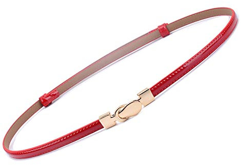 Diyafas Verstellbarer Leder Gürtel Damen Dünner Taillengürtel Schmaler Bund für Kleid Jeans