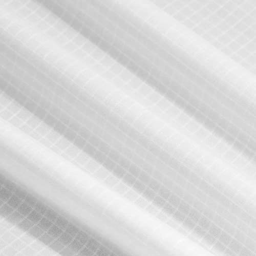 9KM DWLIFE 40D wasserdichtes Ripstop-Nylongewebe, 158 g, PU-Beschichtung, reißfest, für Outdoor-Abdeckung, Zelt, Drachen, Tasche, Material (weiß, 2 m (200 cm x 152 cm)