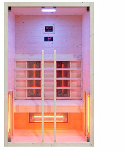 HORI® Moderne Sauna Infrarotsauna inkl. Steuergerät | Halogenstrahler I 2 Personen