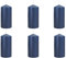 Stumpenkerzen Blau Säulenkerzen Dunkelblau Nachtblau, Durchmesser 6 cm, Höhe 12 cm, geruchsneutral, lange Brenndauer 38h, Set 6 Stück (1 Box)