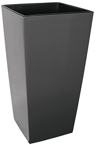 MePla – Maceta alta Finezia – Maceta resistente a la intemperie – Maceta – Maceta – Maceta – Maceta – 40 x 40 cm/H 75 cm – Antracita