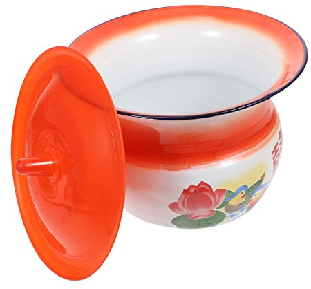 Artibetter Nachttopf Emaille Patienten Spucknapf Senioren Stall Mit Flasche Metall Wohngerät Kinder Urinal Griff Deckel Chinesisch Urin Bettpfanne Altmodisch Home Chic Tragbar Urinflasche