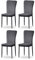 JaHECOME 4er Set Esszimmerstühle mit Samt-Bezug, hoher Rückenlehne, Gitter Leichtbau Design, Essstuhl mit Metallbeine, für Esszimmer Küche Wohnzimmer (4, grau)