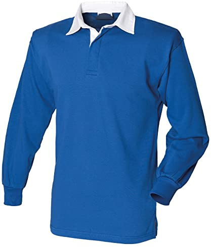 COOZO Herren Lange Ärmel Einfach Rugby Trikot