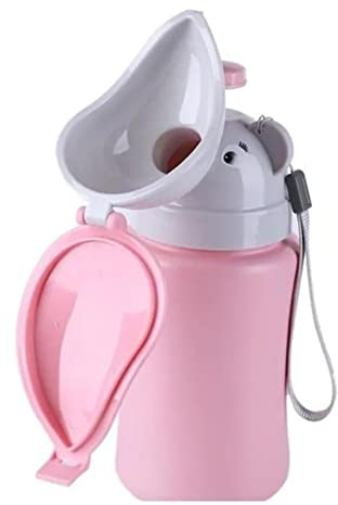 BORDSTRACT 500ml Orinatoio di Emergenza Per Neonati, Orinatoio Lavabile Portatile Per Bambini, Orinatoio Igienico a Prova di Perdite, Tazza Per Addestramento Pipì Per Bambini(Rosa (ragazza))