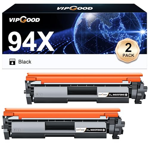 VIPGOOD 94X CF294X Toner kompatibel für HP 94X CF294X 94A CF294A Druckerpatronen Tonerkartuschen für LaserJet Pro M118dw for LaserJet Pro MFP M148dw M148fdw M148fw M149fdw (Schwarz, 2-Pack)