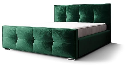 Verona Idee Polsterbett Roma 5 Farben mit Lattenrost 3 Größen 120 140 oder 160 Komfort Bettkasten Grün 120cm X 200cm