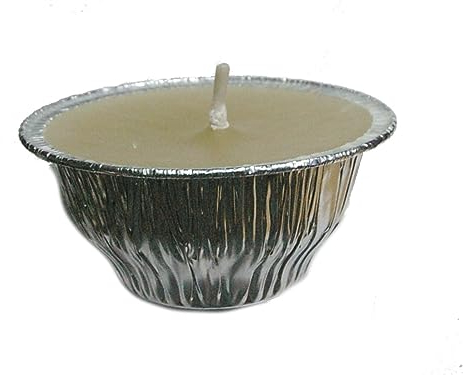 10 Stück Gartenkerze Flammschale hell