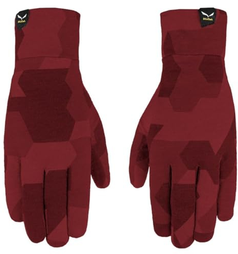 Salewa Damen Cristallo Merino Gloves Women, Syrah Camou, 8/L