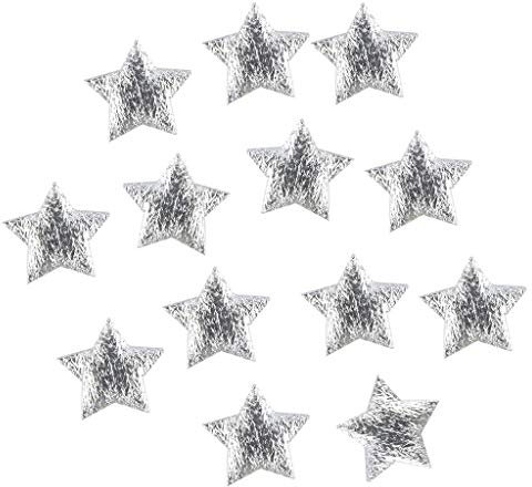Haus mit Stern Silber Konfetti Gold 100Stück fünfzackiges Tuch Weihnachten Liebesschaukel Deckenbefestigung Beton (Silver, One Size)