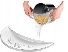 Kasahome Scolapasta universale in plastica - Modello Mezzaluna Colino per pasta - Dimensione 30 cm Bianco