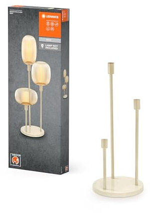 Ledvance Dekorative Stehleuchte mit 3x E27-Fassung, drei Ständer (Höhe 36cm, 59cm und 78cm), Beige, mit 1.8m Stromkabel, perfekt passende OSRAM 1906 LED Lampe separat erhältlich