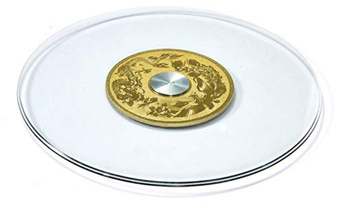 ASHILD Lazy Susan aus Glas, 19/23/27/31/35 39, klarer, strapazierfähiger Plattenteller, Servierplatte für Couchtisch, drehbares Tablett