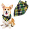 Voarge Hundeschal,Klassisches Kariertes Hundehalstuch, Bandana für Hund,Waschbare Halsdreiecke für Kleine Mittlere und Große Hunde Katzen (Grün Karierter Schal, L)