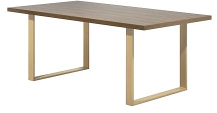 i-flair Esszimmertisch Macon 140x80 cm Kufentisch Holztisch Esstisch Kufengestell Tisch mit Tischplatte und Kufen - Nussbaum + Eiche