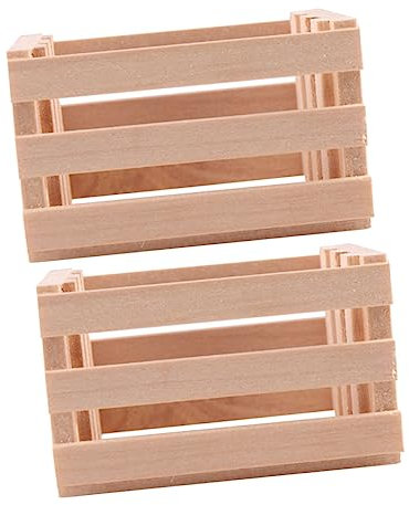TOYANDONA 2St Miniaturen Spielen mit Holzrahmen Puppenhaus-Accessoire Puppenhausmöbel wohnaccessoires Miniatures Modelle Puppenhaus aus Holz Spielzeughausverzierung Minikorb hölzern Ob11