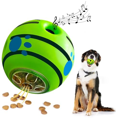 Gudong Indestructible Dog Toys - Interactive, Enrichment Toys for Boredom - Giggle Ball, Treat Dispenser & Ball (5.51 inch)