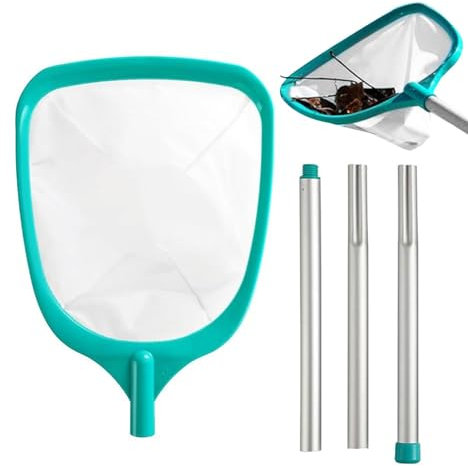 Vesone Pool Kescher, 57 Zoll Pool Tief Kescher Feines Netz, Schwimmbad Skimmer Netz, Feinmaschig Pool Skimmer, Pool Reinigungsset Für Schwimmbad, Gartenteich, Whirl-Pool