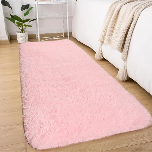 Sour Lemon Wohnzimmerteppiche, 80 x 300 cm, Grauer Läufer, Teppich für Schlafzimmer, waschbar, rutschfest, Flauschiger Teppich, zottelige, weiche Teppiche, Matte für Kinder, Flur, Wohnzimmer