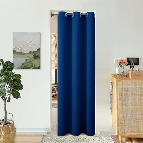 BGment Royal Blue Door Curtain 78 Inch Length for Doorway, Bedroom Closet Curtain, Privacy Thermal Insulated Blackout Grommet Room Divider for Room Separation, 1 Panel, 40 Inch Wide