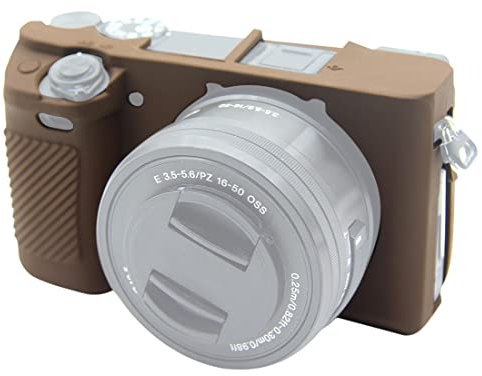for Sony Alpha ILCE-6300 / A6400 Camera Case,Silicone Rubber Camera Housing Protective Cover Case for Sony Alpha ILCE-6300 / A6400,Coffee