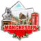 Orlybar Manchester England UK Magnet Fridge Magnet Wooden 3D Landmarks Travel Collectible Souvenirs Decoration Handmade -4285
