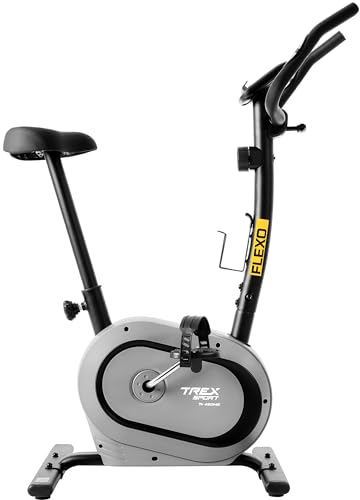 TREX SPORT Heimtrainer Fahrrad TX-450MB FLEXO | Hometrainer Fahrrad |Pulssensoren, extrem leises Magnetbremssystem mit 10 Widerstandsstufen, 8 Sitzhöhen, 120 kg belastbar (GRAY MARBLE)