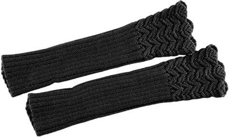 Lufdegim Damen Winter Gestrickte Armschoner, Warmer Handstulpen Armstulpen Damen Winter Fingerlose Handschuhe Strickhandschuhe Handgelenk Handschuhe Ohne Fingerkuppen (Schwarz)
