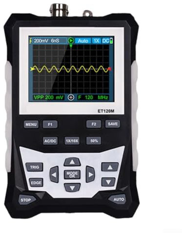 Digitales Oszilloskop, ET120M Handheld LCD Analoges Oszilloskop 500MS/s Abtastung 120MHz Bandbreite für Laborindustrie