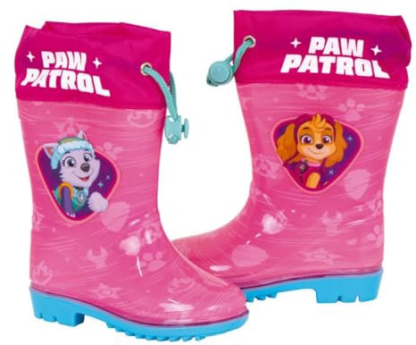 Stivali da Acqua per Ragazze | Stivali da Acqua Paw Patrol Skye e Everest | Stivali da Pioggia con suola antiscivolo, Rosa, 22 EU