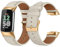 LanQii Lederarmband Kompatible mit Fitbit Charge 5/Charge 6, Damen und Herren Leder Uhrenarmband Ersatzarmbänder für Fitbit Charge 5/Charge 6, Weiß