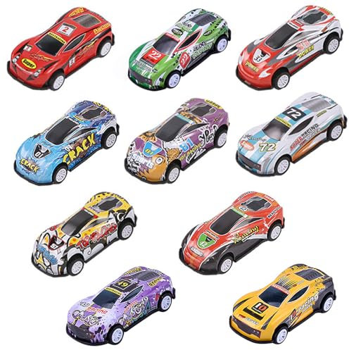 SUPGOD 10 Stück Spielzeugautos Metall Stunt Spielzeugauto, Mini Autos Spielzeug, Zufällige Auswahl Kleine Autos Set, für Kinder Geburtstag Geschenk