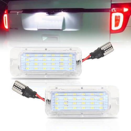 GSOWO LED Kennzeichenbeleuchtung für Fo-rd Fiesta Focus Galaxy Grand C-Max Escape Mondeo Ranger S-MAX Jaguar XF, Hochwertige Canbus Fehlerfrei 18 SMD Nummernschildbeleuchtung, 2 Stücke