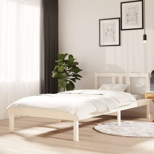 Buzaza Massivholzbett Bettgestell Bed Frame Bett Mit Bettkasten Hausbett Bett Massivholz Weiß 90x200 cm - 814870