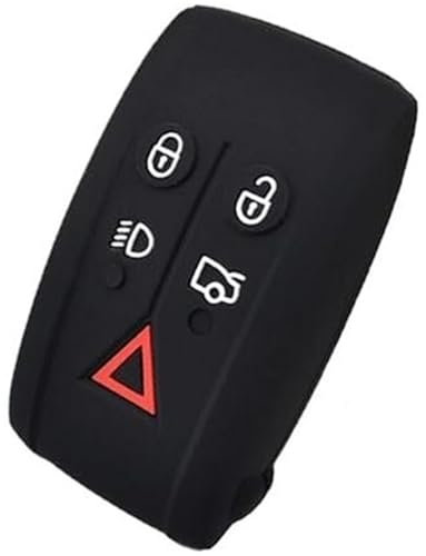 MUEOSI 5 Button Car Key Fob, for Jaguar, XK XF XJ8 XK8 XRR 2007-2011 2012 2013 Silicone Remote Shell Cover Case Skin Holder Protector car key shell
