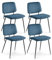 COLAMY Esszimmerstühle 4er Set, Moderner Küchenstühle, Esszimmerstuhl, Polsterstühle, Esstisch Stühle, Stühle Esszimmer, Mittagessenstühle, Stoff, Metallbeine, Grün